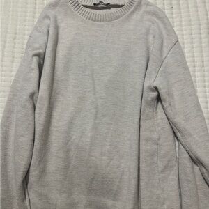 Zara Women's Light Gray Crewneck Sweater